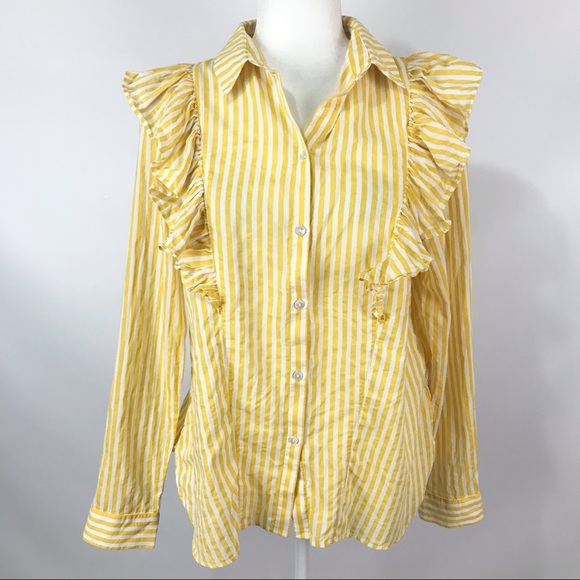 Noisy May (ASOS) Striped Ruffle Shirt - Picture 2 of 7
